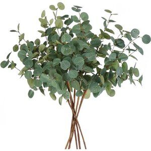 6Pcs Artificial Eucalyptus Stems Tall 24" Faux Eucalyptus Branches Fake Greenery